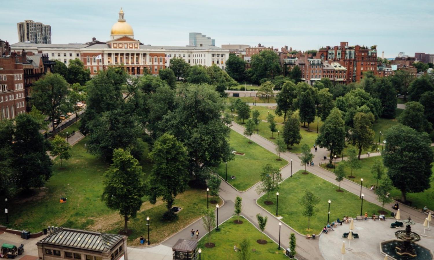 Boston Common and the Massachusetts State House